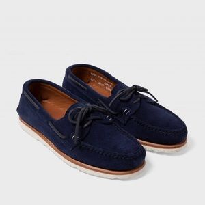 Sunspel Navy Blue Boat Shoes